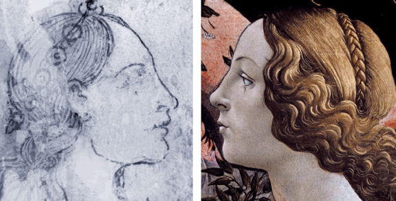 16. Botticelli Esztergom Erősség allegória és a Hora arca a Vénusz születés-ből és